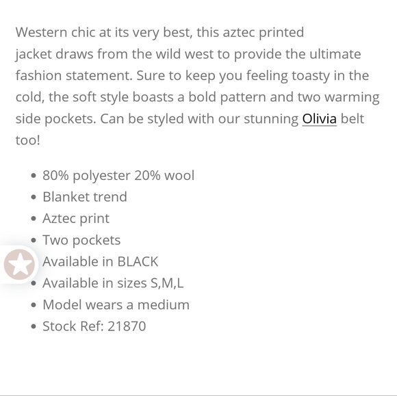 GIA AZTEC PRINT SOFT JACKET - Picture 4 of 5